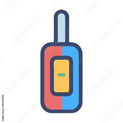 Colorful Car Key Fob Icon Vector - Vibrant, modern vehicle key fob design, perfect for automotive, technology, and security-themed illustrations