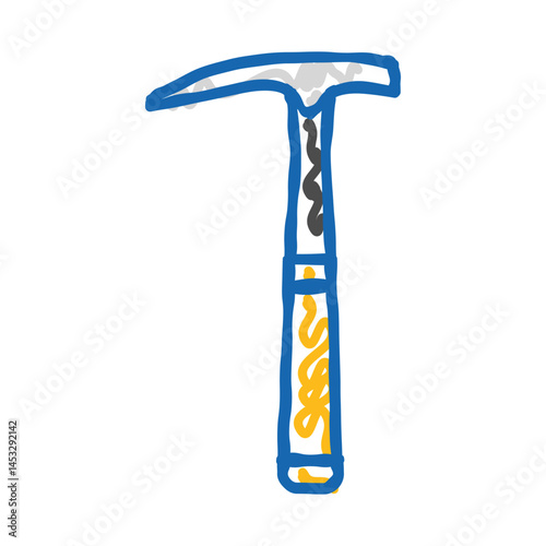 prospectors hammer tool icon doodle illustration