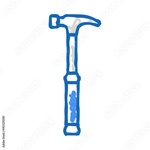 claw hammer tool icon doodle illustration