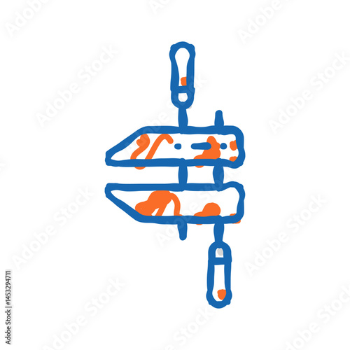 hand screw clamp icon doodle illustration