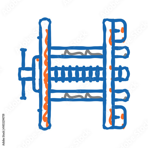 carpenter vice icon doodle illustration