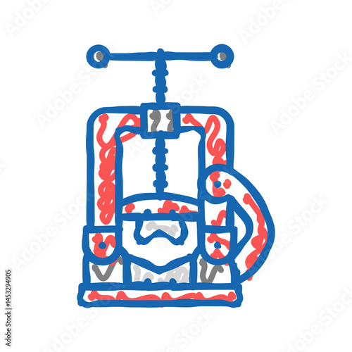 pipe vice icon doodle illustration