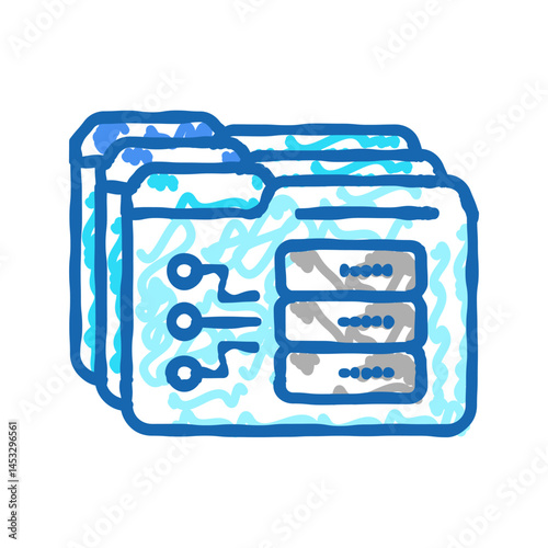 storage folder icon doodle illustration
