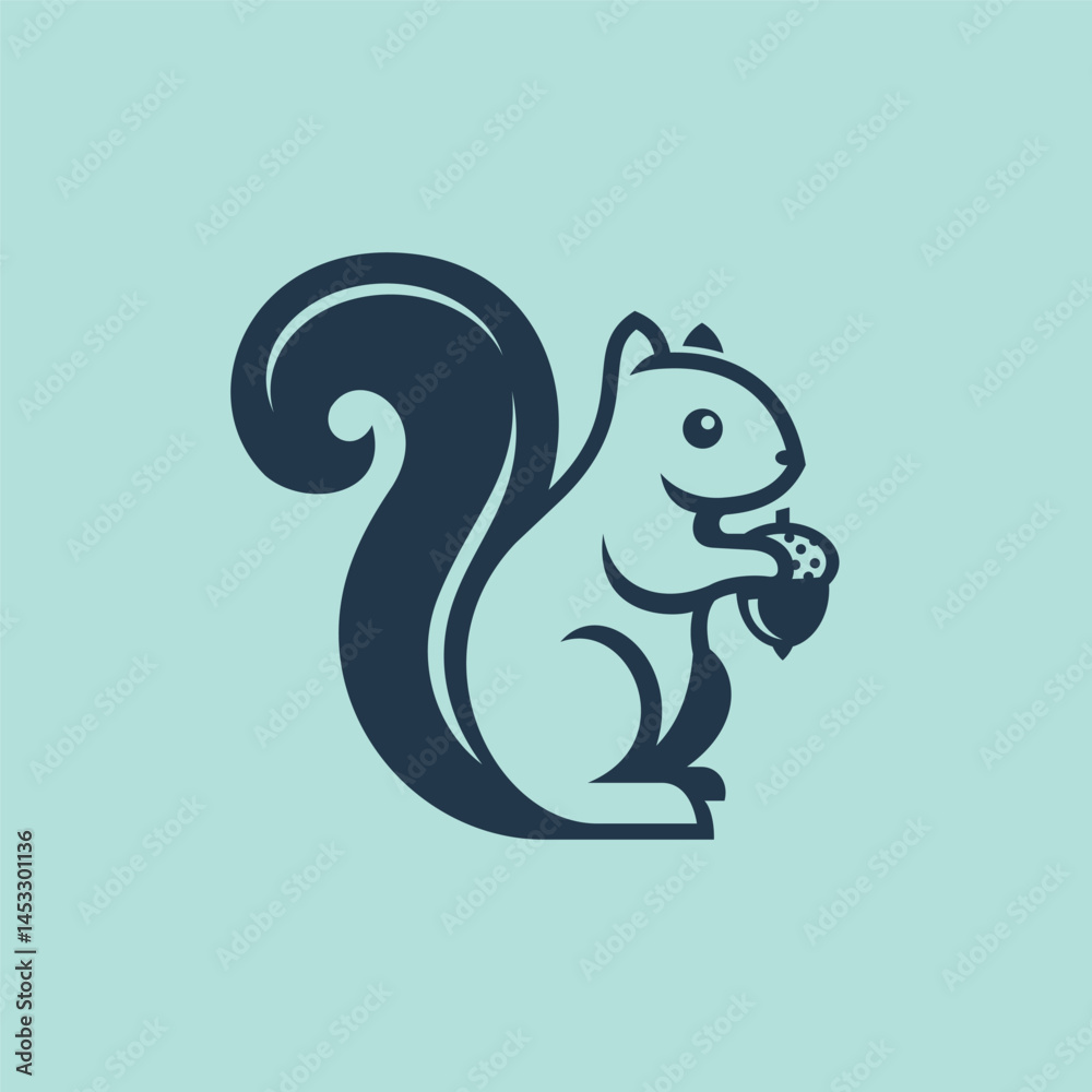 Fototapeta premium Iconic Squirrel Logo For Companies