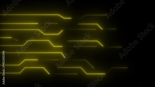 Glowing neon technology line animation.