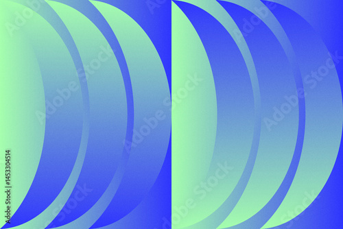 Wavy Curvy Circular and Circle Shapes and Designs Green and Blue Colors Grainy Texture Modern Abstract Background Geometric Background