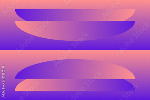 Wavy Curvy Circular and Circle Shapes and Designs Purple and Orange Colors Grainy Texture Modern Abstract Background Geometric Background