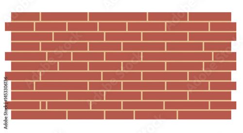 Brick wall pattern seamless vector illustration with red and brown colors for construction background design 