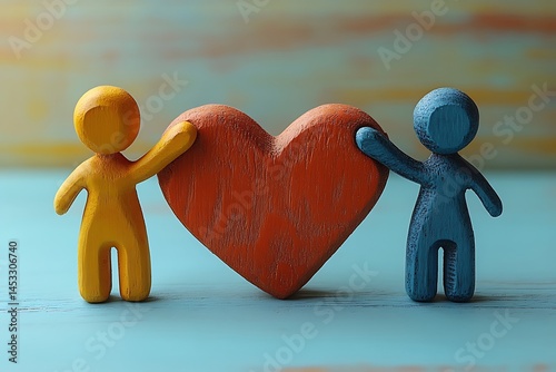 Two people holding a heart symbolizing love friendship and relationship