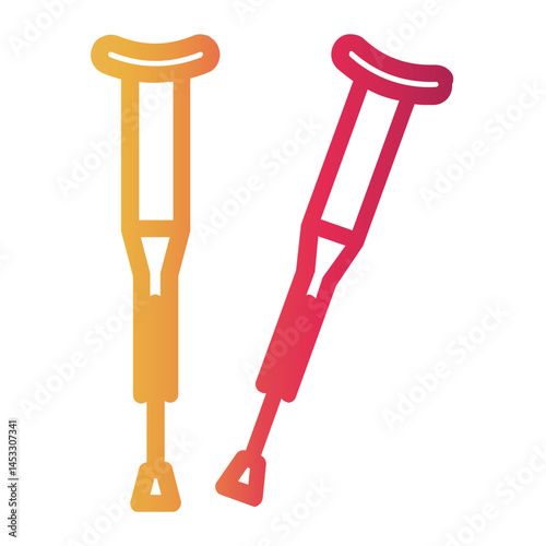 crutches Line Gradient Icon