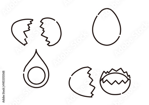 シンプルな卵の線画イラスト