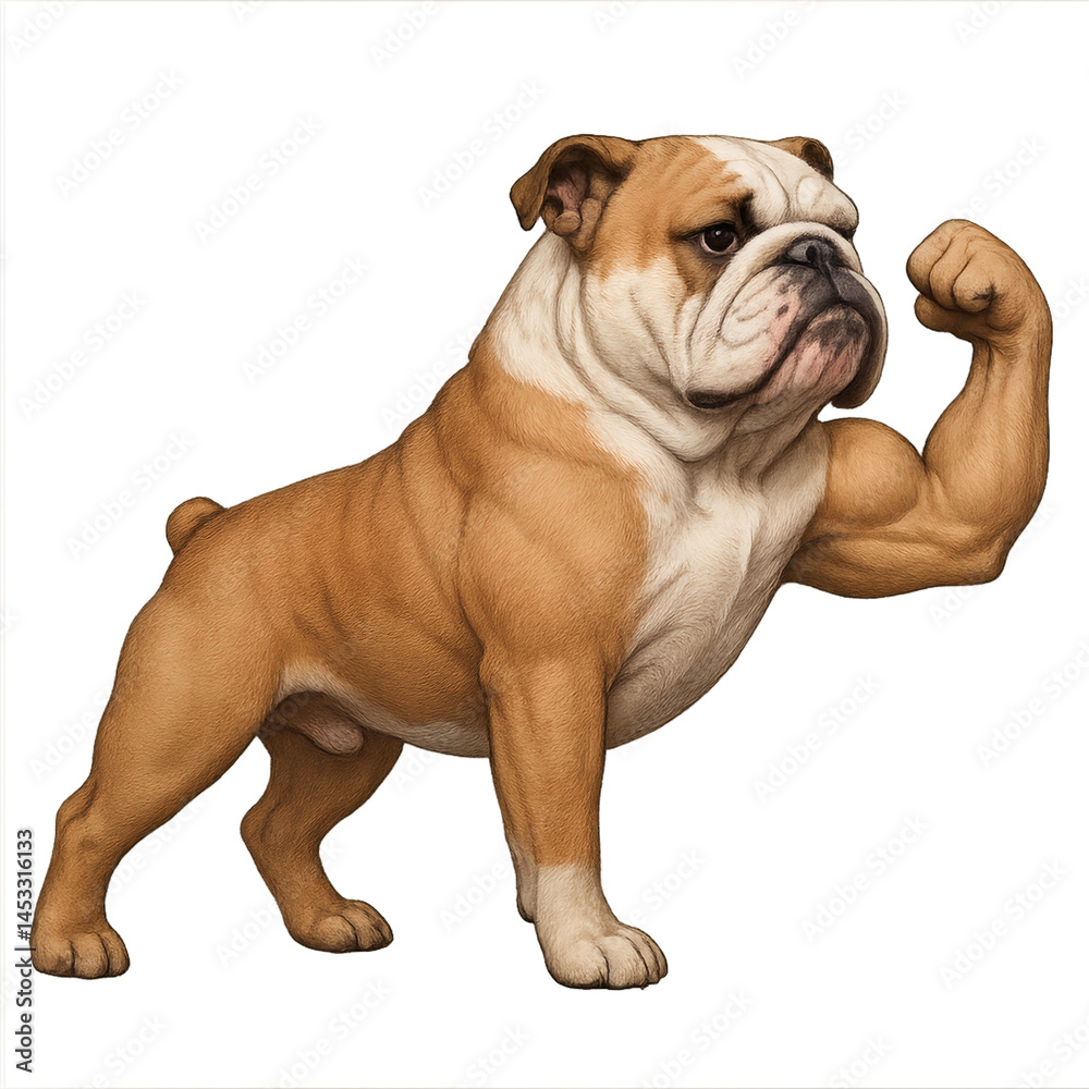 Obraz premium Muscular Bulldog Pose