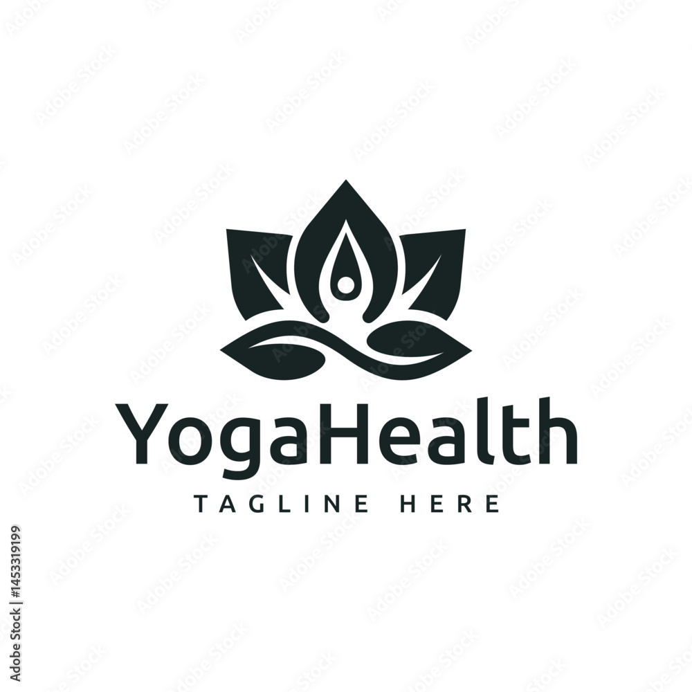 Obraz premium yoga nature health lotus logo design