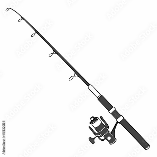 Fishing Rod With Reel Isolated Fishing Equipment For Angling Sport