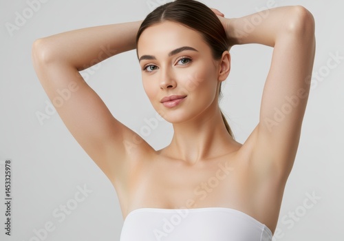 Beautiful Woman Smooth Skin Care Perfect Underarms Health Beauty Portrait