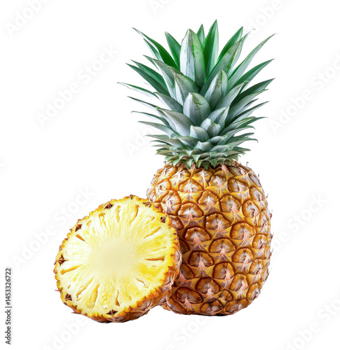 pineapple fruit - ripe and juicy slice isolated