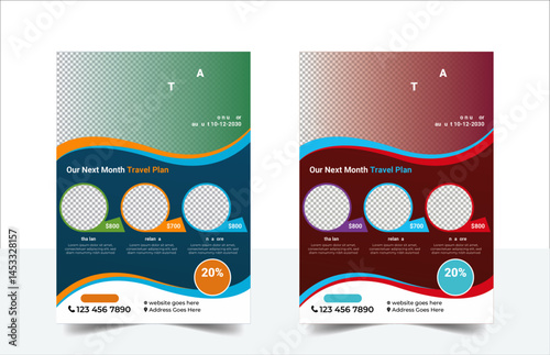 Travel flyer design template, Abstract & clean travel flyer design layout, business flyer design for travel agency, Creative & modern flyer template  design for Travel.

