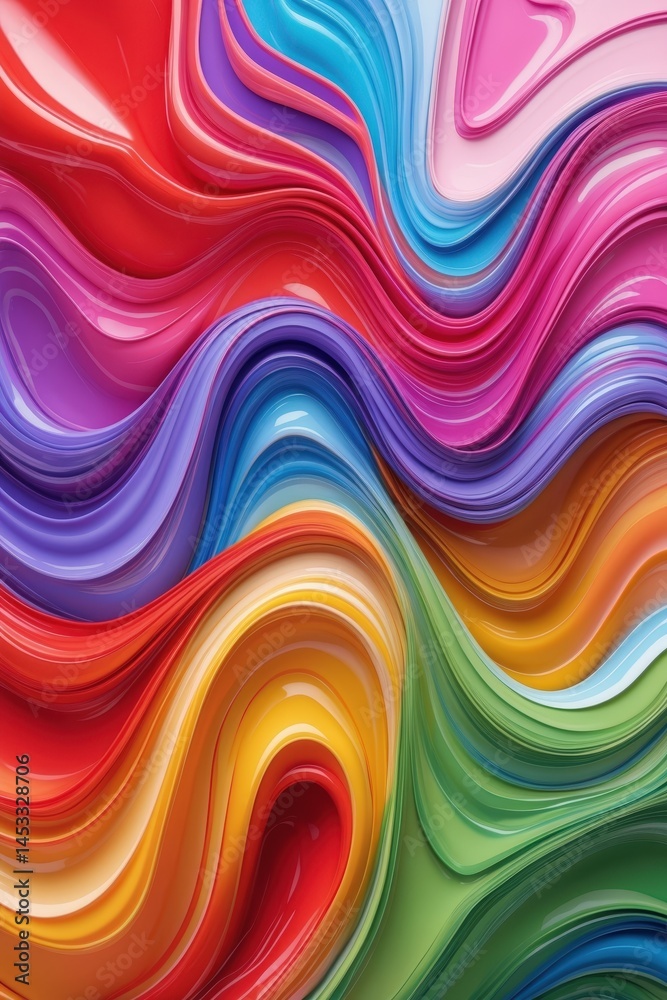 Obraz premium Vibrant, swirling, multi-colored paint texture