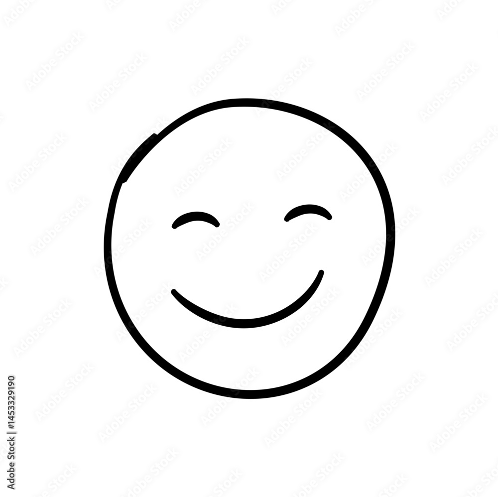 Fototapeta premium Hand Drawn Doodle Emoji Face. Vector Illustration