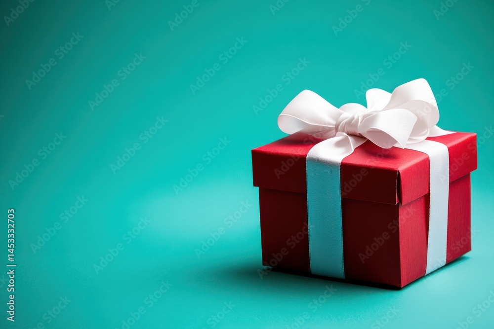 Obraz premium a gift box positioned on a light blue background