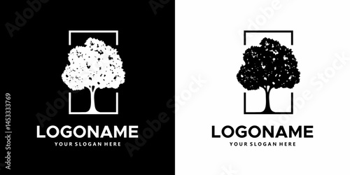 oak tree vector logo