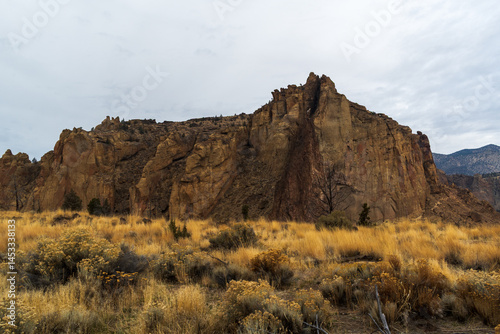 The majestic scenery of Smith Rock State Park near Redmond, Oregon highlights the area's volcanic past.