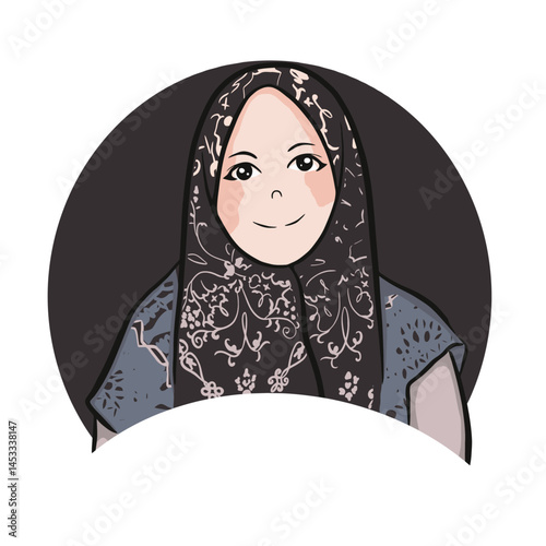 Woman in Patterned Hijab