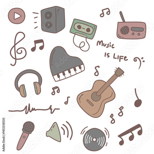 set of musical instruments
