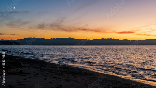 Beautiful autumn sunset, Whidbey Island, WA, USA.