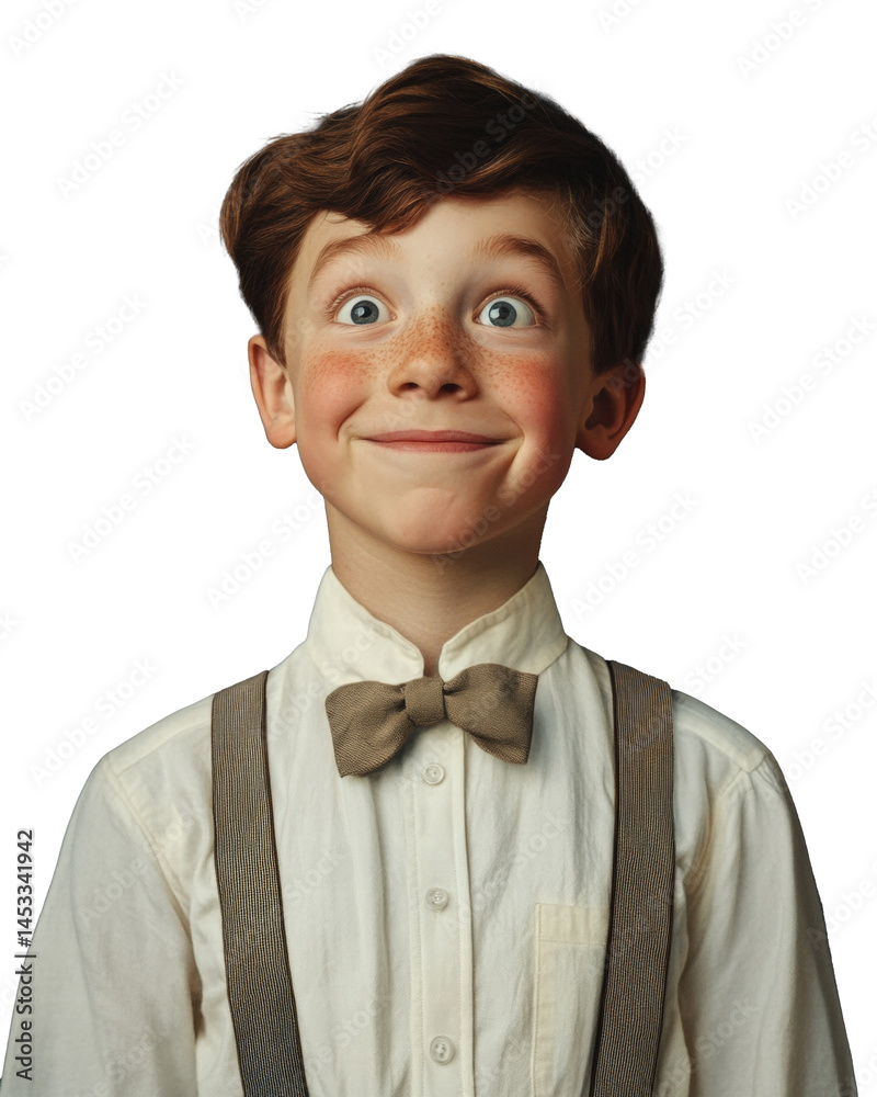 Cheerful boy in a bowtie, smiling with joy Cheerful boy in a bowtie, smiling with joy