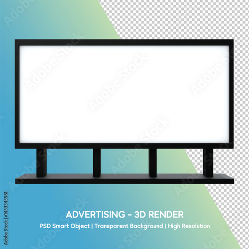 3D Render of a Black Advertising Display Mockup