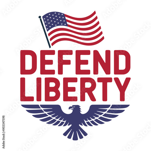 Vintage USA Flag and Eagle Emblem
