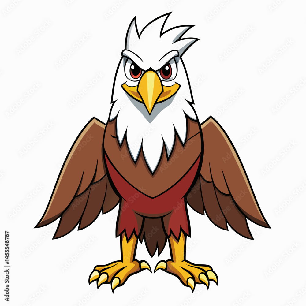 Naklejka premium eagle cartoon isolated on white