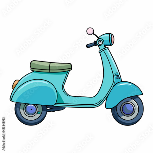 vintage scooter vector illustration