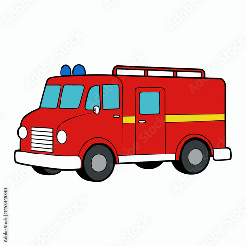 fire truck isolated on white