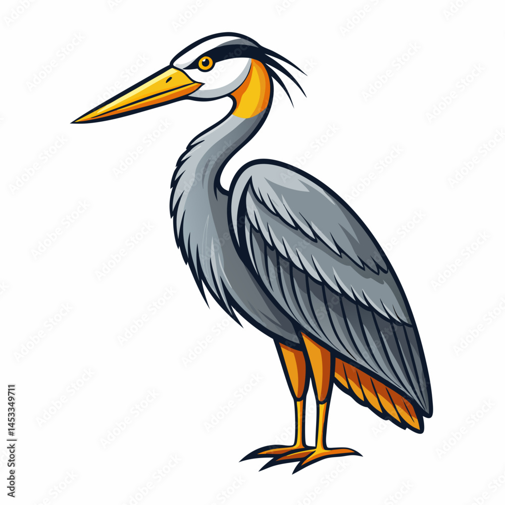 Fototapeta premium heron on a white background