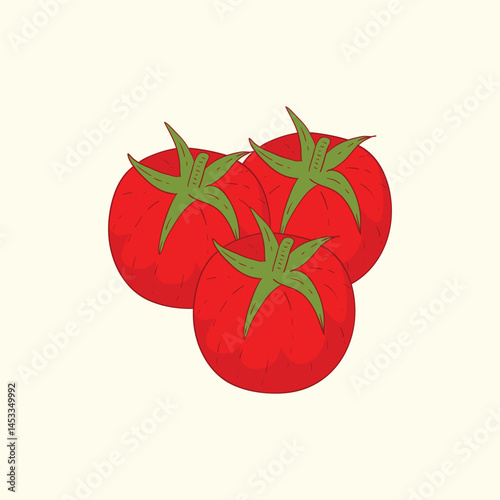 Cherry tomatos vegetables flat design cartoon illustration