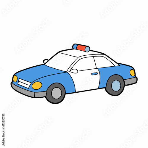 blue car isolated on white