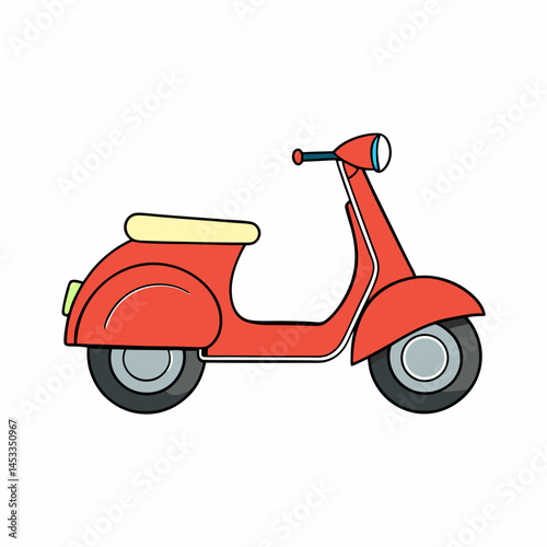 red vintage scooter