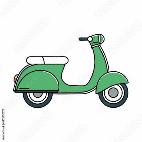 vintage scooter vector illustration