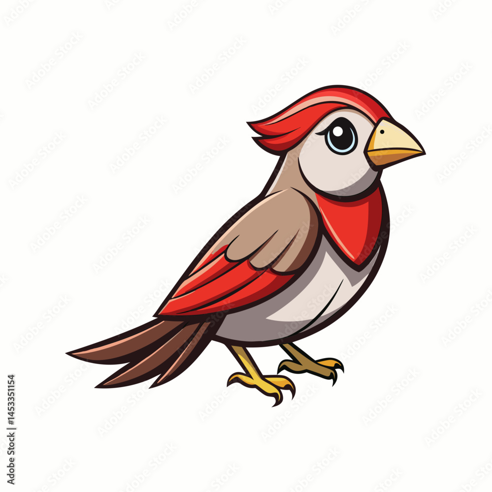 Obraz premium bird with a red ribbon