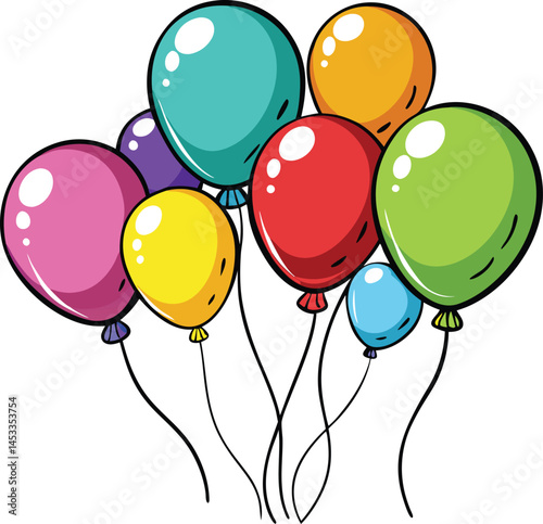 Colorful Balloons Vector Design for Celebrations and Joyful Festive Decorations