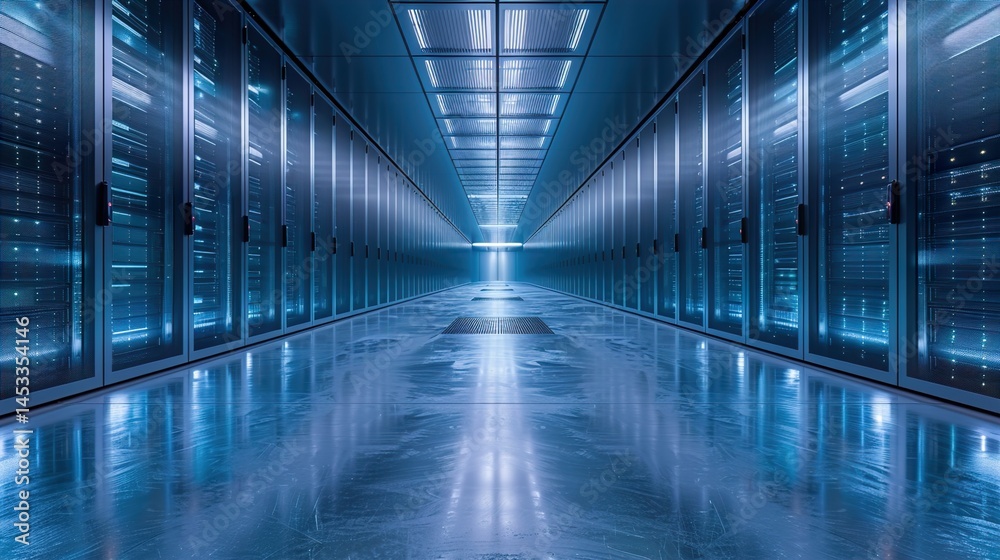Fototapeta premium IT room/server room HD 8K wallpaper Photographic Image