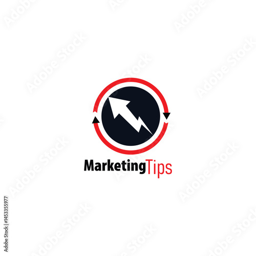 marketing tips logo arrow growth strategy business icon design