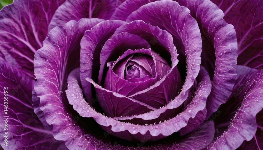 Obraz premium High angle view of pink kale growing outdoors 1