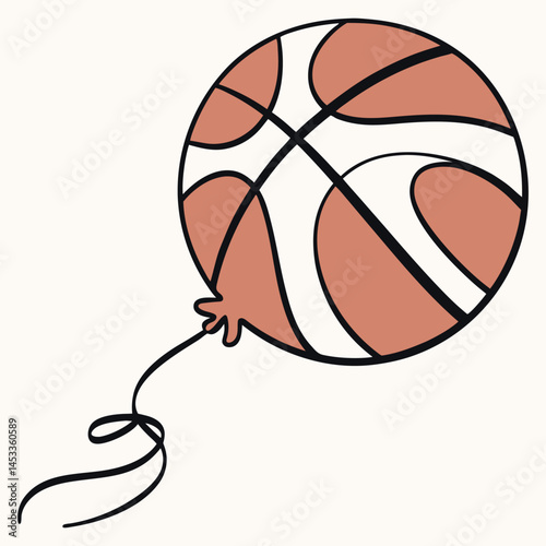 Orange rubber basketball ball, an isolated sport equipment for team play and competition