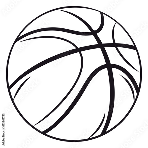 Orange basketball ball icon is an isolated vector sport symbol for the team game