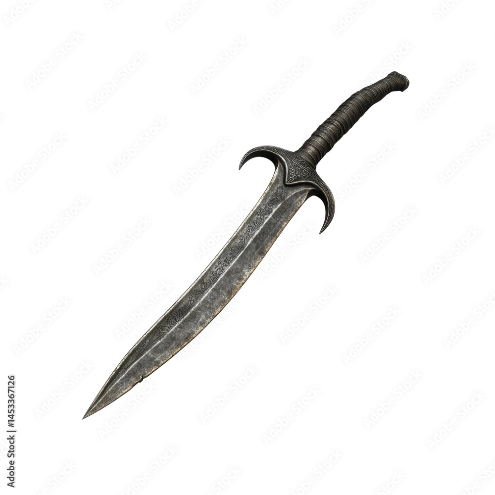 Ancient Curved Dagger Isolated on Black Background Ancient Curved Dagger Isolated on Black Background