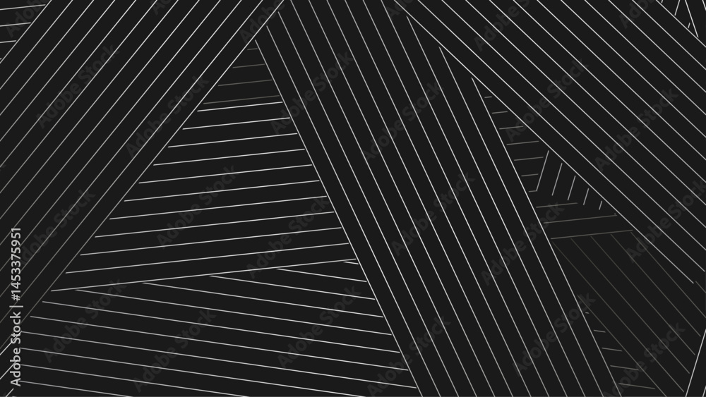 Fototapeta premium Abstract linear background with overlapping diagonal and horizontal lines, Trendy geometric pattern in monochrome style. Thin lines with gradient effect creating modern and stylish design.
