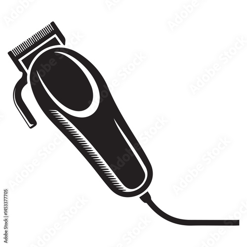 Electrical hair clipper or shaver Vector Black silhouettes. with white background